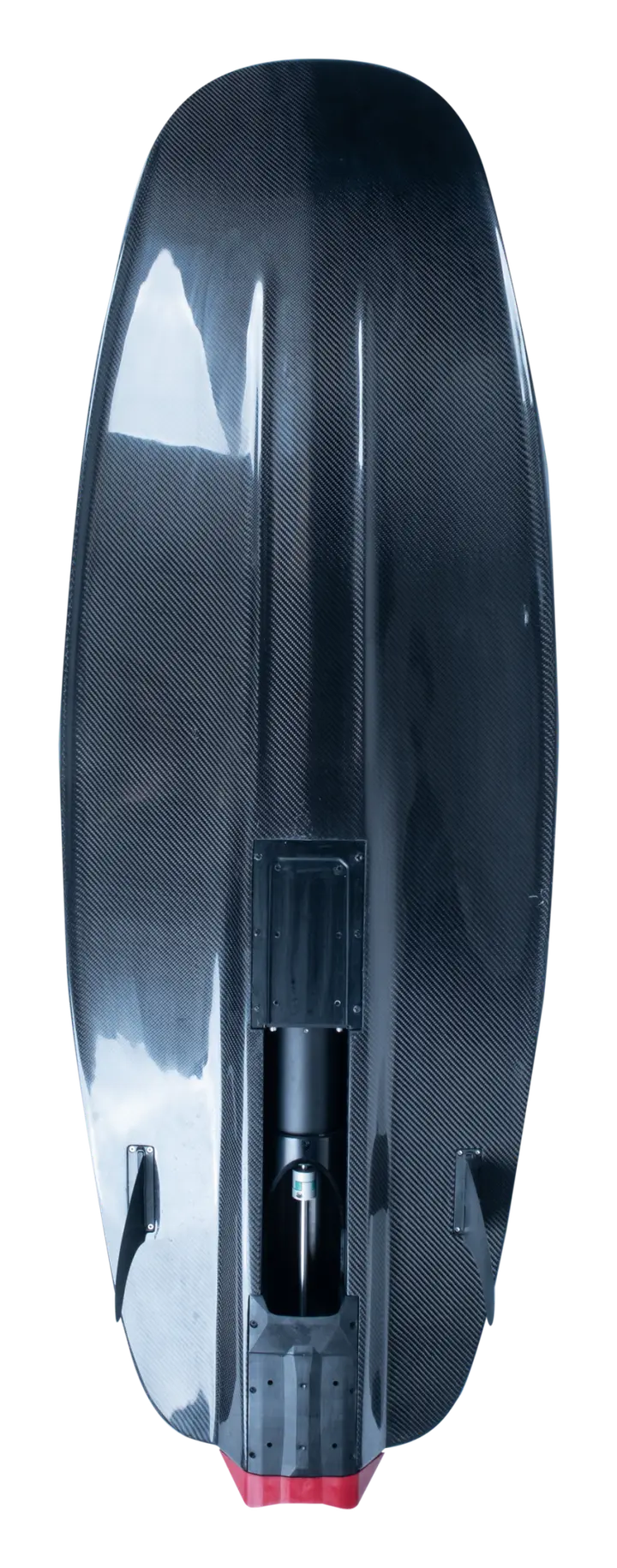 Wave Aero Carbon V1 jetboard, alttan görünüm; su emiş kanalı ve jet çıkışı