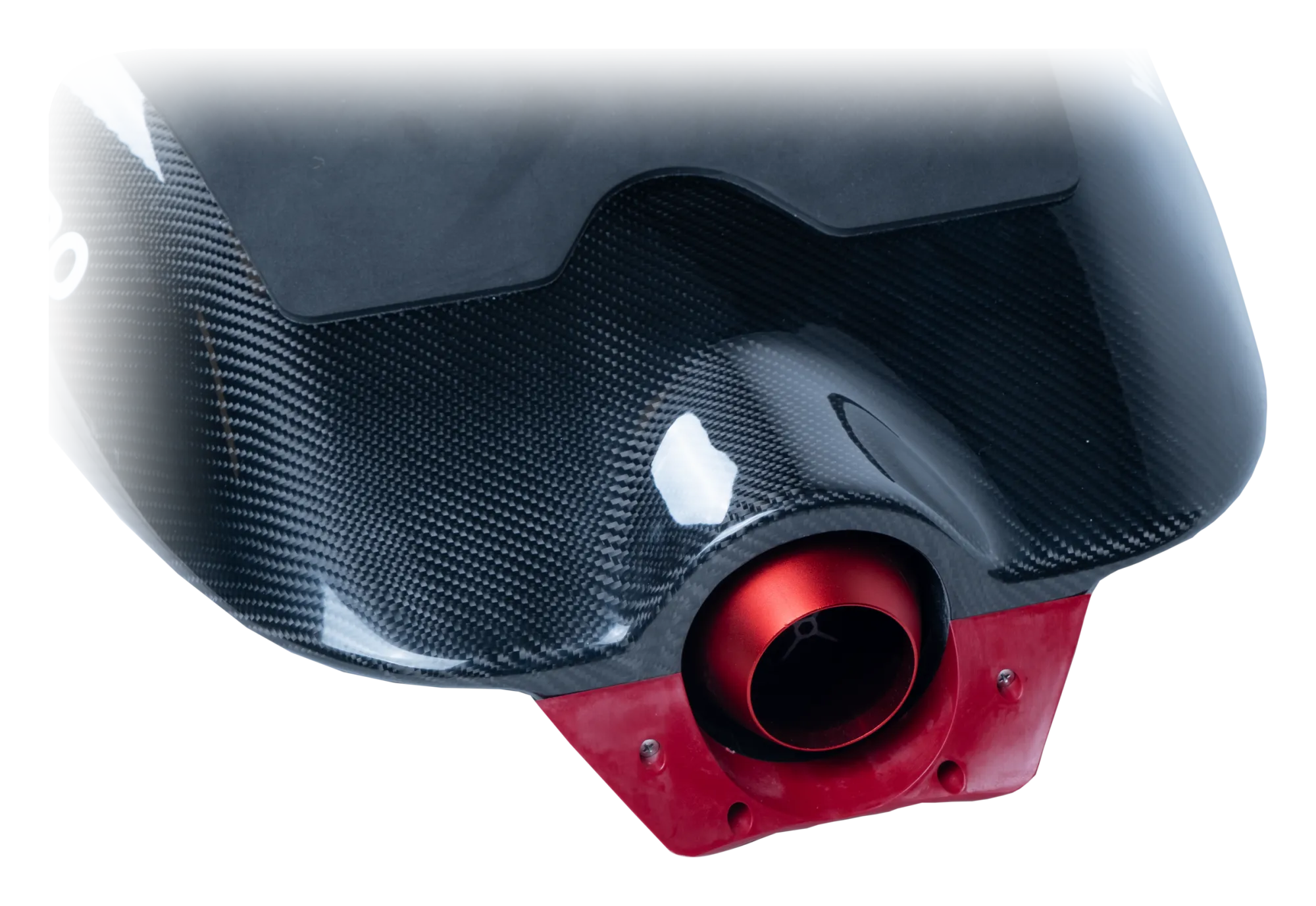 Wave Aero Carbon V1 jetboard kuyruğu ve kırmızı jet nozulu, yakın çekim